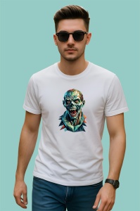 Tricou Zombie Verde Ilustratie Abstracta, Copii | Dama | Barbat - Img 2