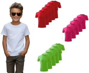 Tricouri Copii Simple Băieți și Fete - Set 5 Bucăți