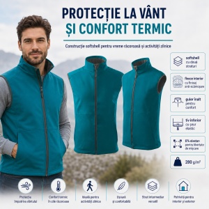 Vestă Bărbați tip Jachetă fără Mâneci Softshell, Elastică și Călduroasă – Vision 517 - Img 10