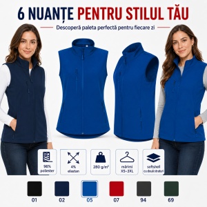 Vestă Damă tip Jachetă fără Mâneci, Softshell Elastică și Călduroasă – Trail 569 - Img 7
