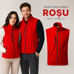 Vestă Polar Fleece tip Jachetă Călduroasă Unisex cu Buzunar în Față – Malfini Exit 525 - Img 17
