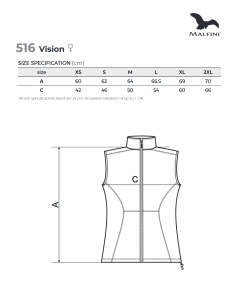 tabel marimi dimensiuni vesta softshell pentru dama