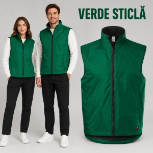 Vestă Unisex Bărbat Damă tip Jachetă fără Mâneci, Călduroasă cu Fleece și Fermoar – Body Warmer 509 - Img 17
