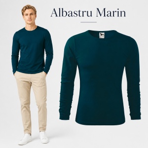 Bluză Bărbați Malfini 100% Bumbac, Mâneci Lungi, Slim Fit, 160 g/m², Guler Rotund, Mărimi S–3XL - Img 11