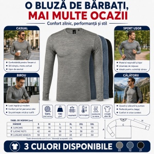 Bluză Bărbați Malfini Merino Rise LS 159, 100% Lână Merino, 190 g/m², Mânecă Lungă, Slim Fit, Termoreglare, Anti Miros, Mărimi S–3XL - Img 8