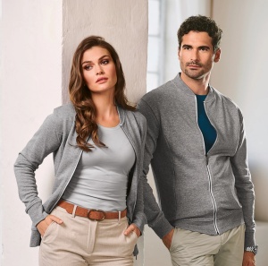Imagine de prezentare pentru bluza casual cu fermoar si buzunare cu femeie si barbat