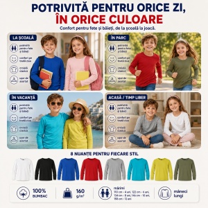 Bluză Copii Simplă pentru Școală - Img 6