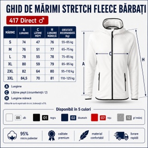 Bluza Fleece Tip Hanorac Bărbați cu Glugă și Fermoar Malfini 417 Direct – 240 g/m² - Img 4