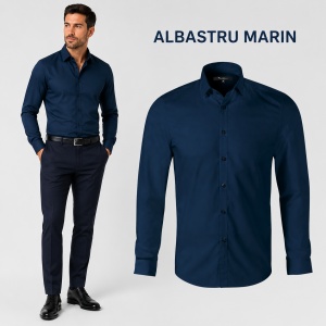 Cămașă bărbați cu mânecă lungă Malfini Premium 262 Dynamic, croială cambrată, guler clasic, 60% bumbac și 40% poliester - Img 12