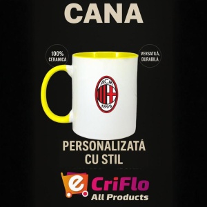 Cana AC Milan Italia , cu logoul stema echipei, Cadoul Perfect - Img 30