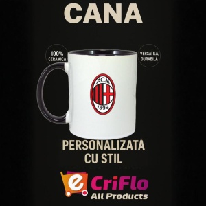 Cana AC Milan Italia , cu logoul stema echipei, Cadoul Perfect - Img 35