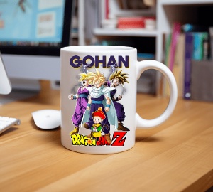 Cana alba pentru copii personalizata personajul Gohan Dragon Ball Z - cadou - Img 2