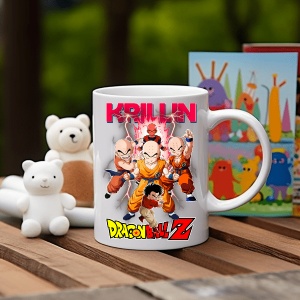 Cana alba pentru copii personalizata personajul Krillin Dragon Ball Z - cadou - Img 3