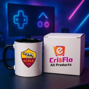 Cana AS Roma Italia , cu logoul stema echipei, Cadoul Perfect - Img 34