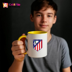 Cana Atletico Madrid Spania , cu logoul stema echipei, Cadoul Perfect - Img 33