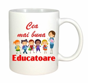 Cana cadou personalizata cu textul: Cea mai buna educatoare - Img 2