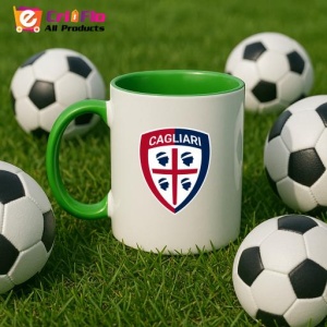 Cana Cagliari Calcio Italia , cu logoul stema echipei, Cadoul Perfect - Img 23