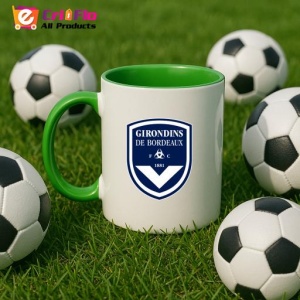 Cana Girondins de Bordeaux Franta , cu logoul stema echipei, Cadoul Perfect - Img 23