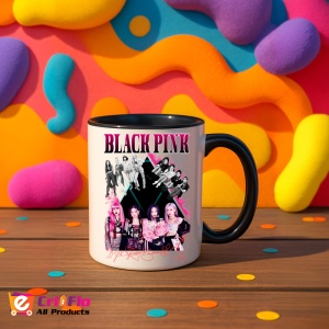 Cana K-POP cu formatia trupa KPOP BLACKPINK AUTOGRAF ROSU 615 - Img 37