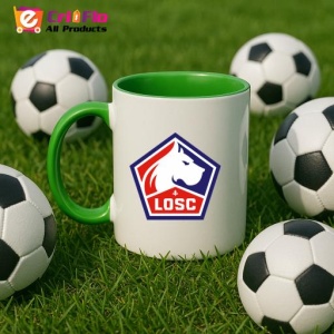 Cana Lille LOSC Franta , cu logoul stema echipei, Cadoul Perfect - Img 23