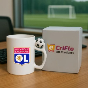 Cana Olympique Lyonnais Franta , cu logoul stema echipei, Cadoul Perfect - Img 9