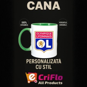 Cana Olympique Lyonnais Franta , cu logoul stema echipei, Cadoul Perfect - Img 20