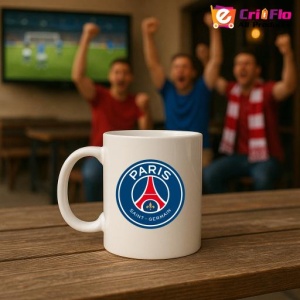 Cana Paris Saint Germain Franta , cu logoul stema echipei, Cadoul Perfect - Img 18