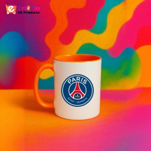 Cana Paris Saint Germain Franta , cu logoul stema echipei, Cadoul Perfect - Img 42