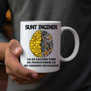 Cana personalizata cu textul Sunt Inginer