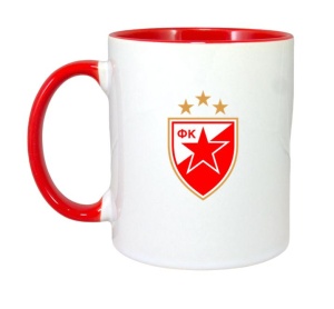 Cana Red Star Belgrade Serbia , cu logoul stema echipei, Cadoul Perfect - Img 8
