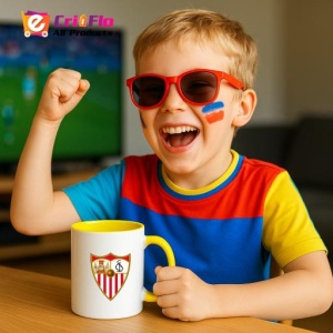 Cana Sevilla FC Spania , cu logoul stema echipei, Cadoul Perfect - Img 31