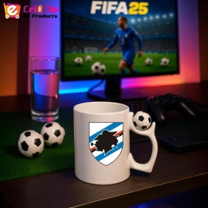 Cana UC Sampdoria Italia , cu logoul stema echipei, Cadoul Perfect - Img 11
