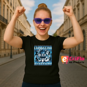 Cappuccino Assassino Ninja Blue ** Tricou Tralalero Tralala Copii | Dama | Barbat - Img 12