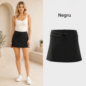 Fustă Damă 2 în 1 tip Fustă-Pantalon cu Pantaloni Scurți, Casual Sport și Elastică – Two in One 604 - Img 15
