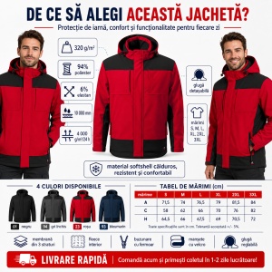Geacă Bărbați tip Jachetă Softshell de Iarnă, Impermeabilă și Călduroasă – Vertex W55 - Img 3
