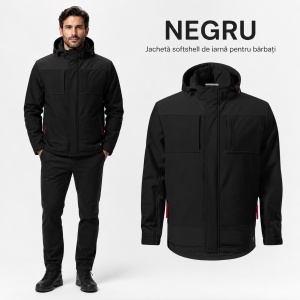 Geacă Bărbați tip Jachetă Softshell de Iarnă, Impermeabilă și Călduroasă – Vertex W55 - Img 13