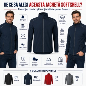 Geacă Bărbați tip Jachetă Softshell fără Glugă, Impermeabilă și Elastică – Valley 536 - Img 3