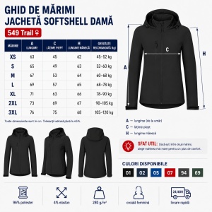 Geacă Damă tip Jachetă Softshell cu Glugă, Elastică și Călduroasă – Trail 549 - Img 4