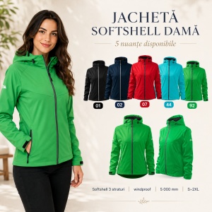 Geacă Damă tip Jachetă Softshell cu Glugă, Impermeabilă și Rezistentă la Vânt – Cool 514 - Img 10