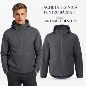 Geacă tip Jachetă Impermeabilă Bărbați cu Glugă Detașabilă, Windproof – Rainbow 538 - Img 18