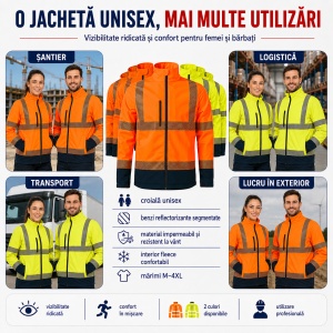 Geacă Unisex tip Jachetă Softshell Reflectorizantă, Impermeabilă și Călduroasă – HV Drop 5V3 - Img 5