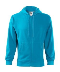 Hanorac barbat tip bluza cu fermoar si 2 buzunare de culoare turcoaz