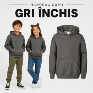 Hanorac copii Malfini 423 Chill cu glugă, buzunar marsupiu, interior pieptănat și croială lejeră - Img 14