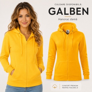 Hanorac Damă cu Fermoar și Glugă Malfini 411 Trendy Zipper – 300 g/m² - Img 14