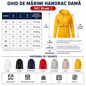 Hanorac Damă cu Glugă și Buzunar Marsupiu Malfini 841 Break – 280 g/m² - Img 4