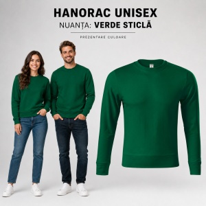 Hanorac unisex fără glugă tip bluză, pentru damă și bărbat, 260 g/m² - Img 20
