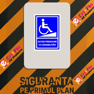 Indicator Acces persoane cu dizabilitati cu rampa, Sticker autocolant - Img 2