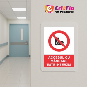 Indicator Accesul cu mancare este interzis, Sticker autocolant - Img 5