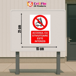 Indicator Accesul cu stivuitoare este interzis indicator de interzicere, Sticker autocolant - Img 2