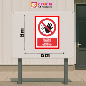 Indicator Accesul interzis access forbidden, Sticker autocolant - Img 2